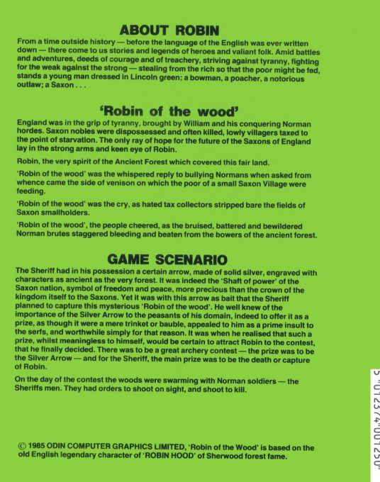 Robin of the Wood dos