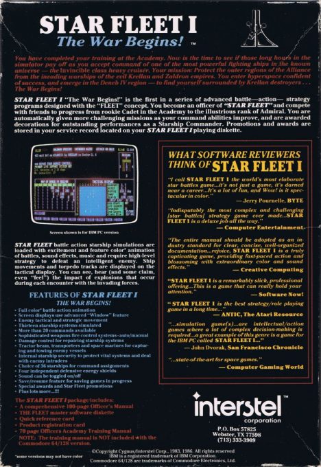 Star Fleet I : The War Begins! dos