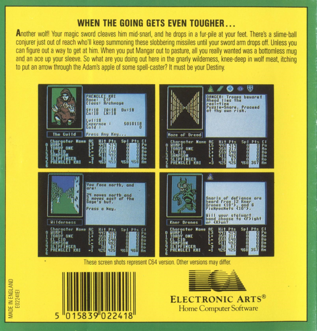 The Bard's Tale II : The Destiny Knight dos