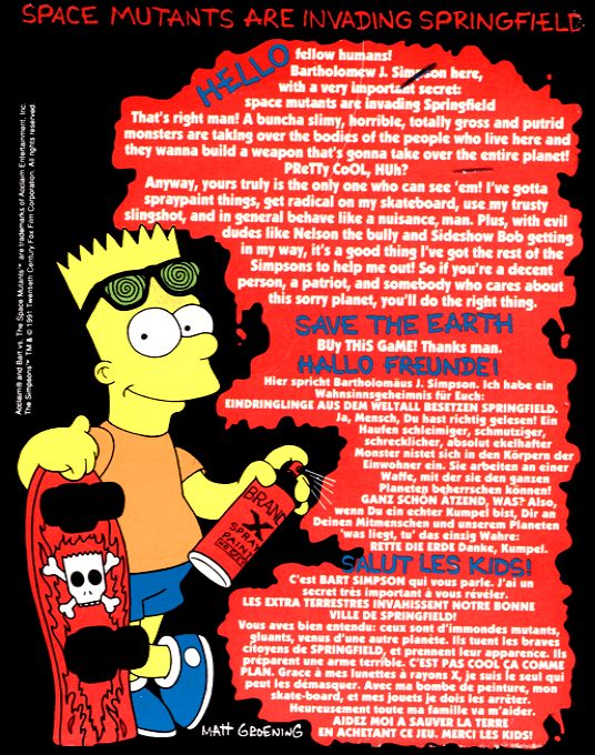 The Simpsons : Bart vs. The Space Mutants dos
