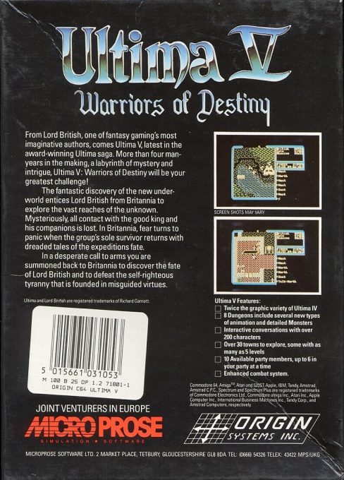 Ultima V : Warriors of Destiny dos