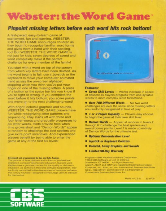 Webster : The Word Game dos