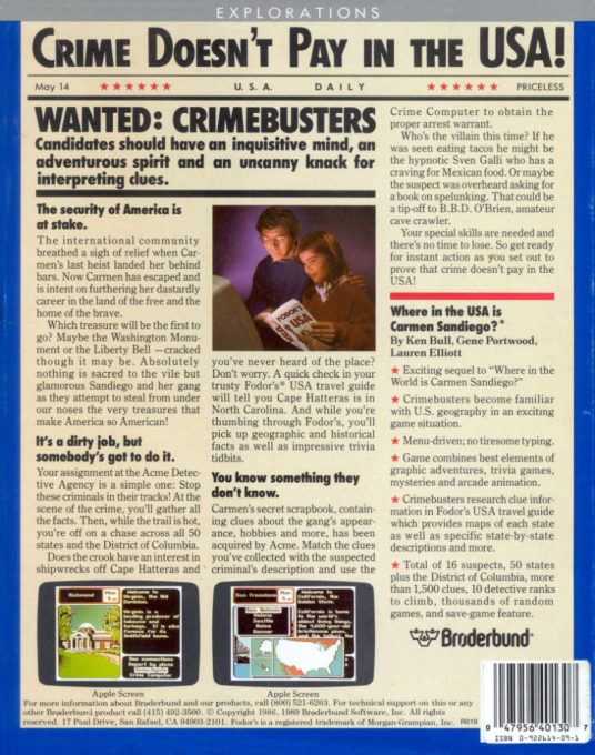 Where in the U.S.A. Is Carmen Sandiego? dos