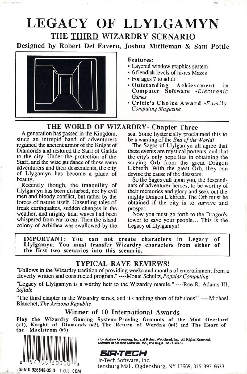 Wizardry : Legacy of Llylgamyn dos