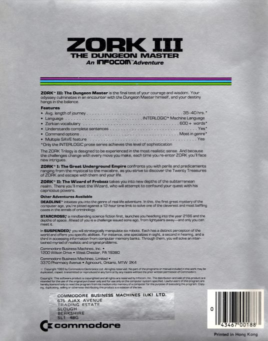 Zork III : The Dungeon Master dos