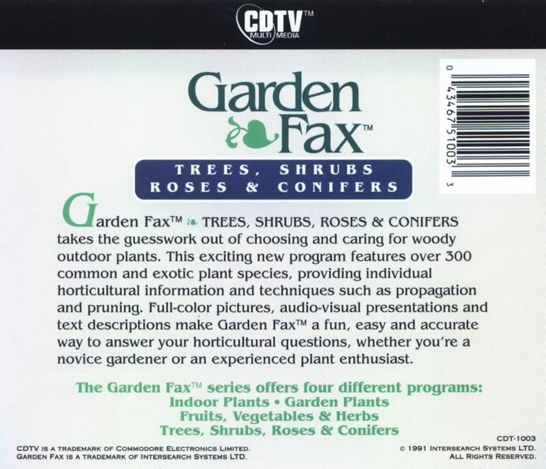 Garden Fax - Trees, Shrubs, Roses And Conifers - Dos