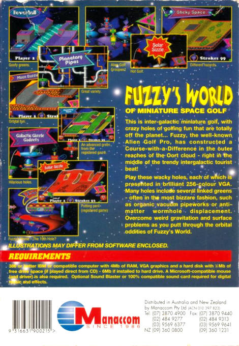 Fuzzy's World of Miniature Space Golf - Dos
