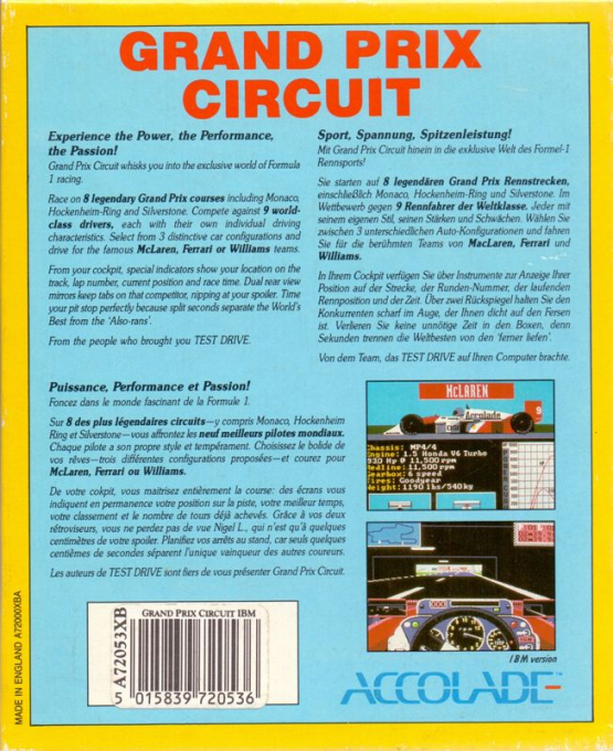Grand Prix Circuit - Dos