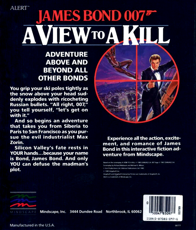 James Bond 007 : A View to Kill dos