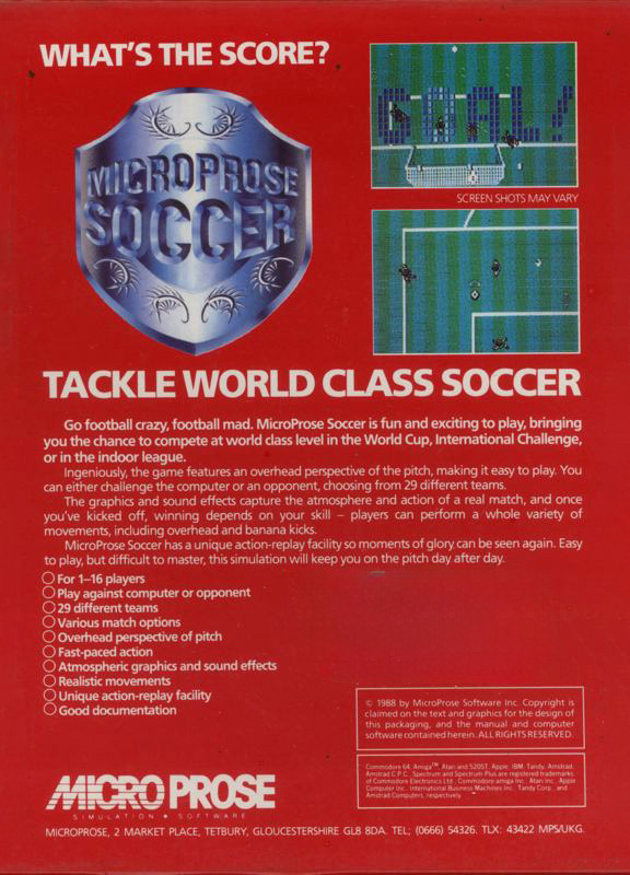 Keith Van Eron's Pro Soccer - Dos