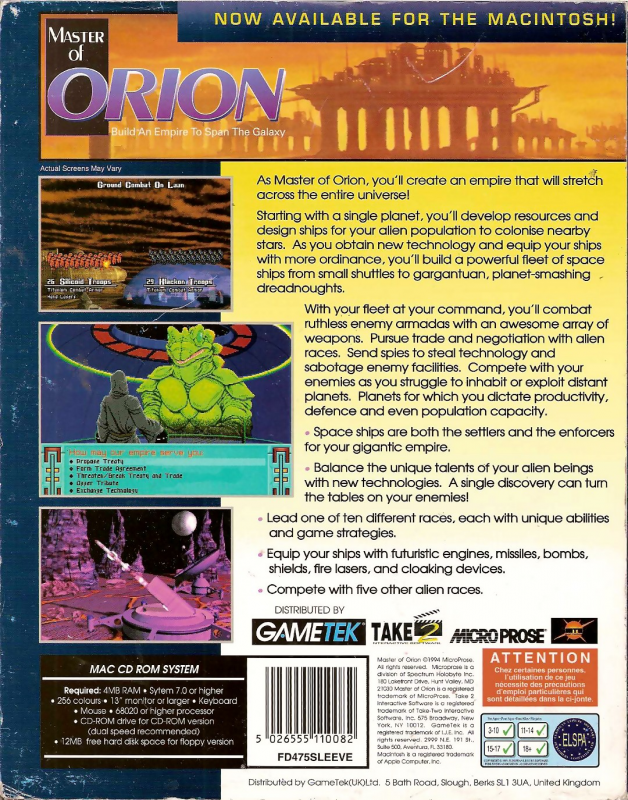 Master of Orion - Dos