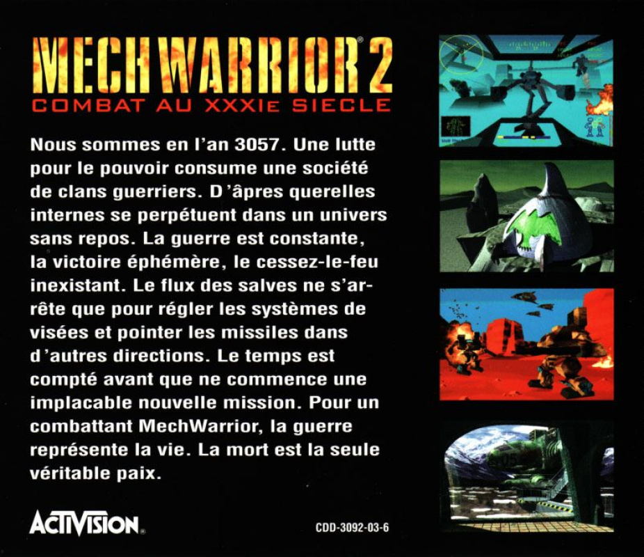 MechWarrior 2 : Combat au 31'eme Siecle dos