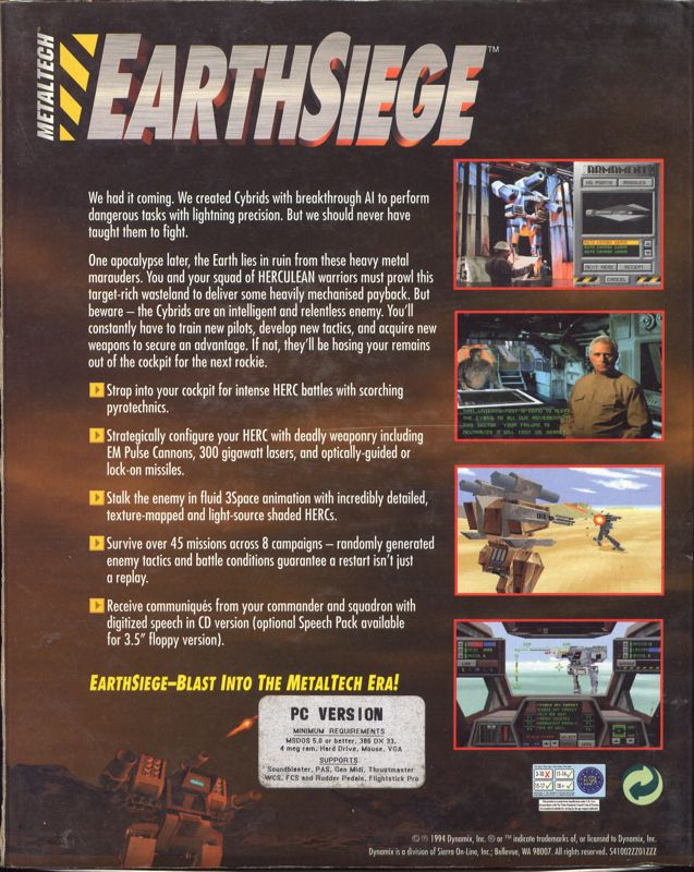 Metaltech : Earthsiege dos