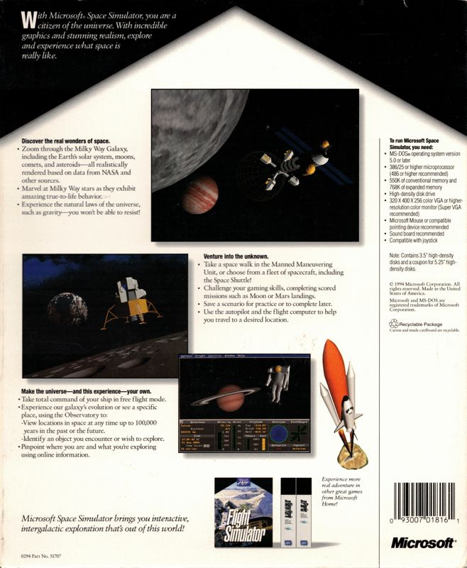 Microsoft Space Simulator - Dos