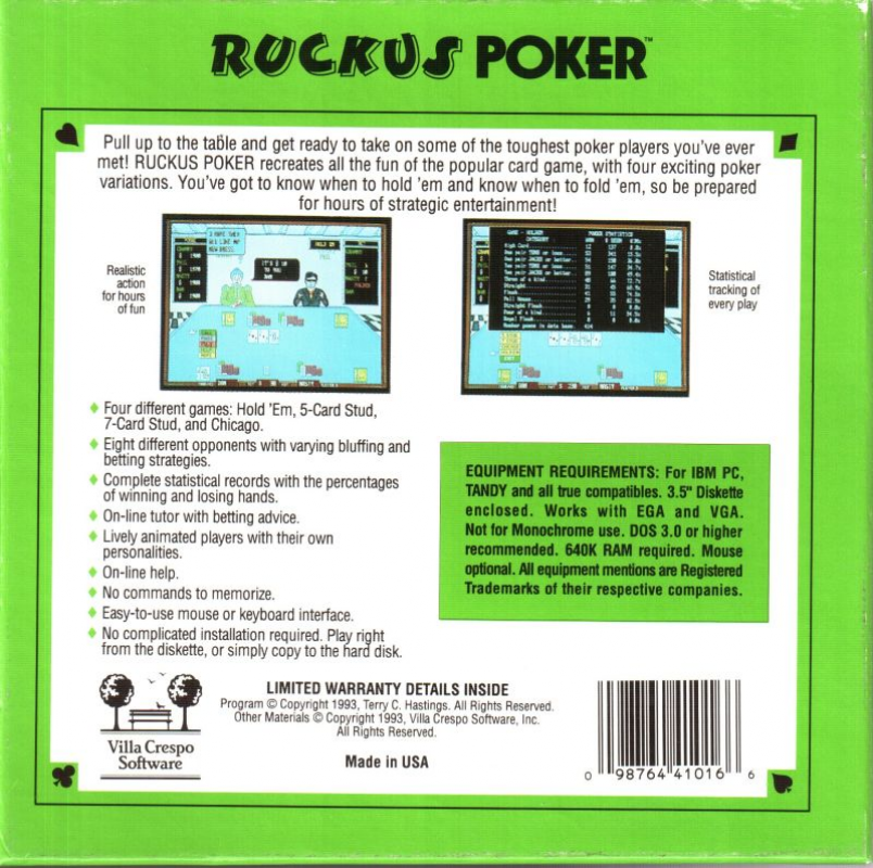 Ruckus Poker - Dos