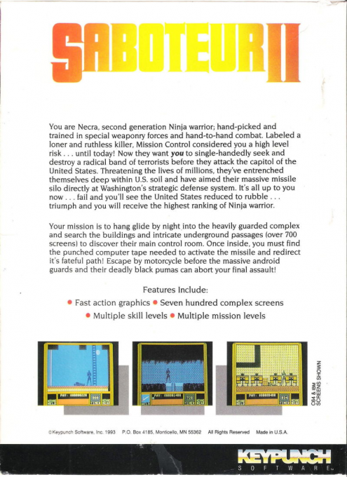 Saboteur II dos