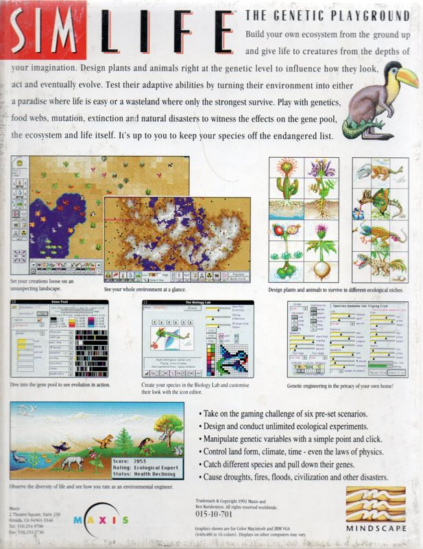 SimLife : La Cour De Recreation Genetique dos