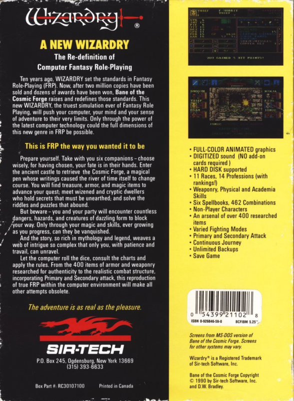 Wizardry : Bane of the Cosmic Forge dos