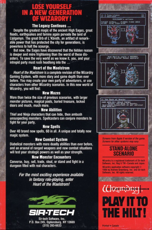 Wizardry V : Heart of the Maelstrom dos