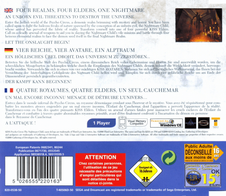 KISS Psycho Circus : The Nightmare Child - Dos