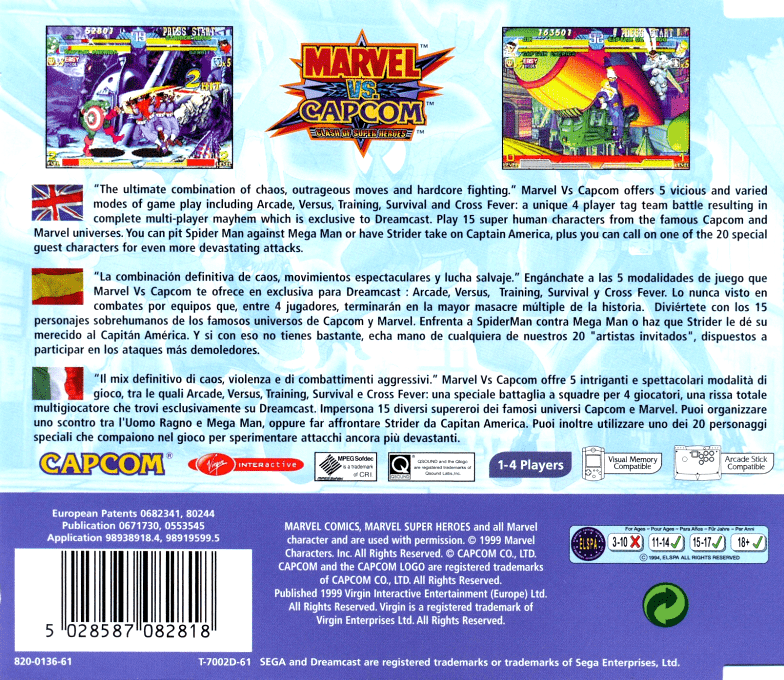 Marvel vs. Capcom : Clash of Super Heroes - Dos