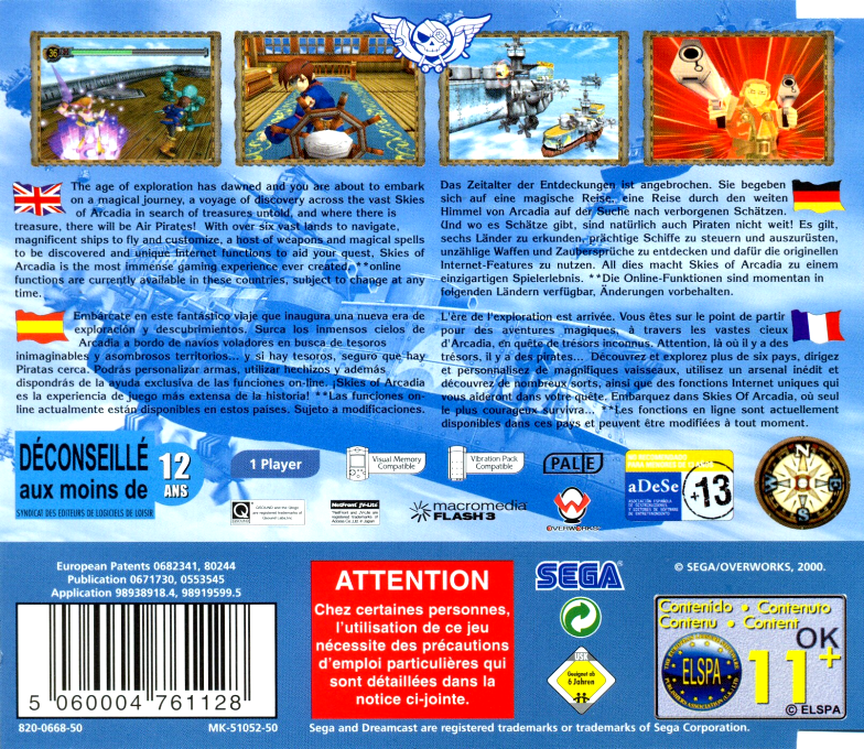 Skies of Arcadia - Dos