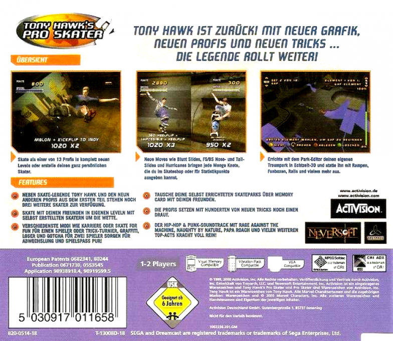 Tony Hawk's Pro Skater 2 dos