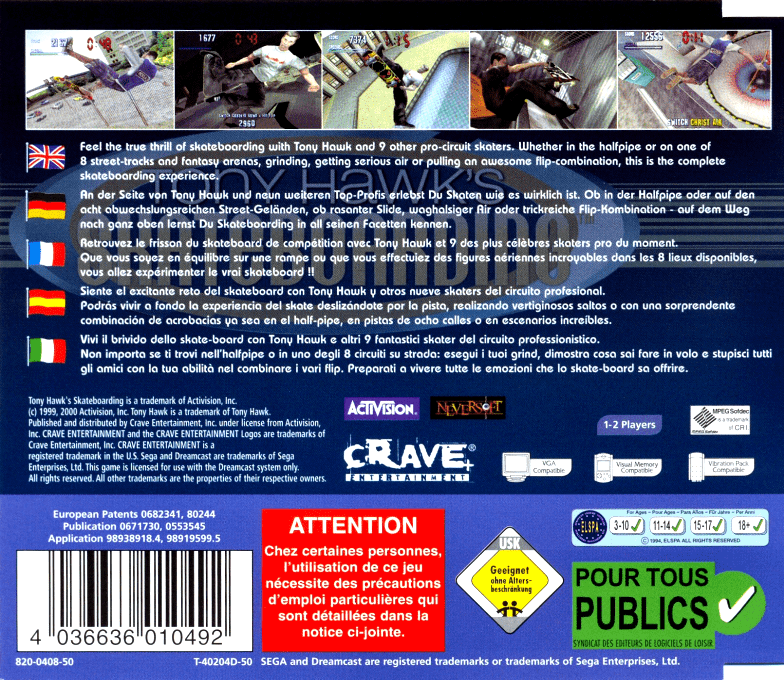 Tony Hawk's Pro Skater - Dos