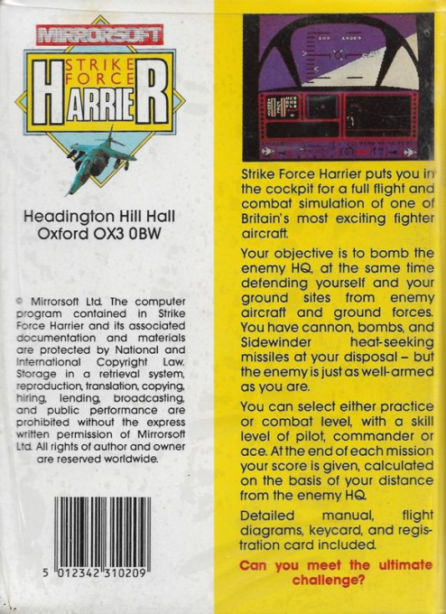 Strike Force Harrier - Dos