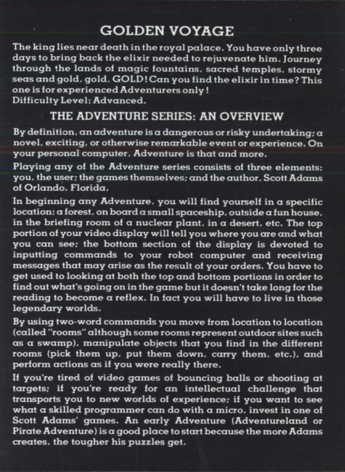 The Golden Voyage - Dos