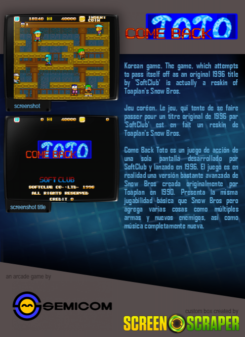 Come Back Toto - Dos