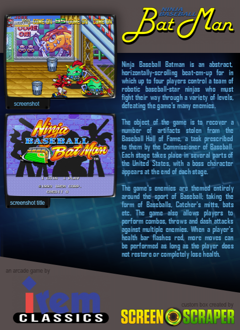 Ninja Baseball Bat Man - Dos