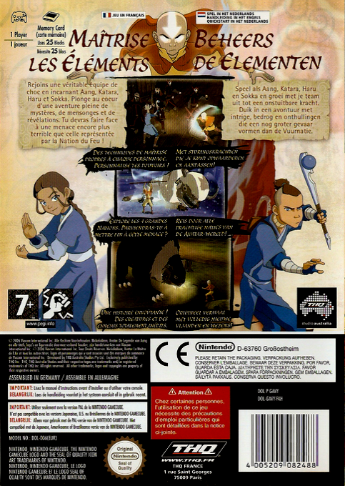 Avatar : Le Dernier Maitre De L'Air dos