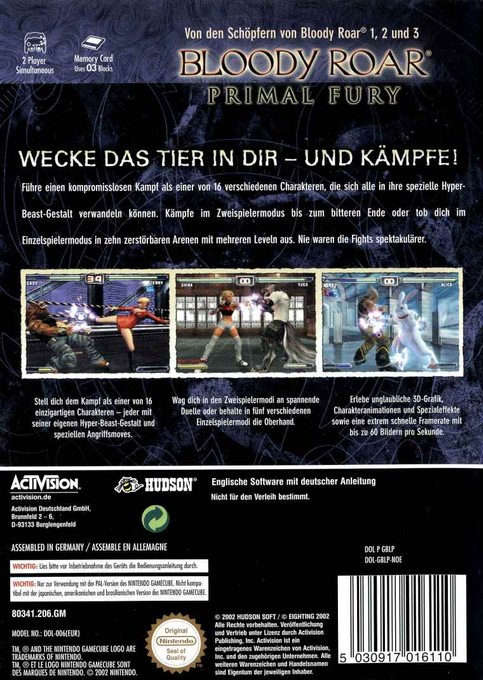 Bloody Roar : Primal Fury - Dos
