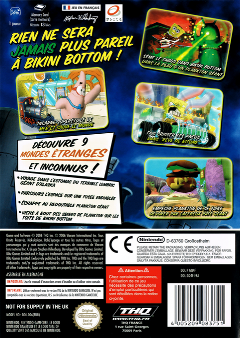 Bob L'éponge : La Créature Du Crabe Croustillant dos