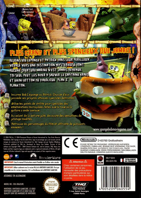 Bob L'éponge : Le Film - Dos