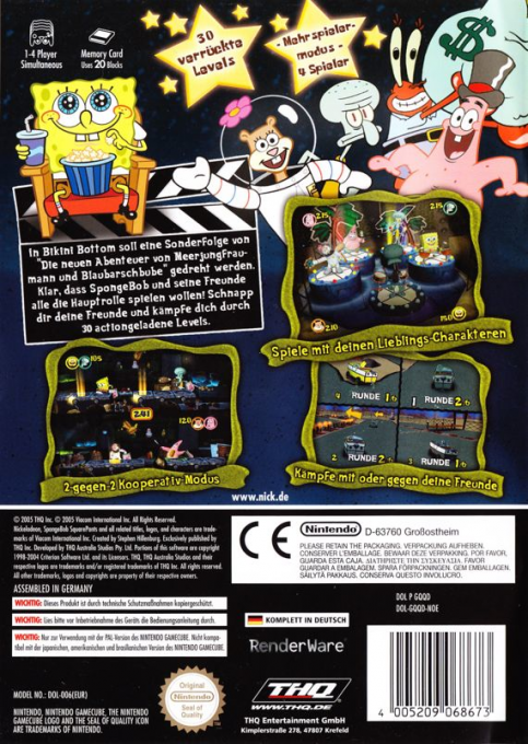 Bob l'éponge : Silence On Tourne ! dos