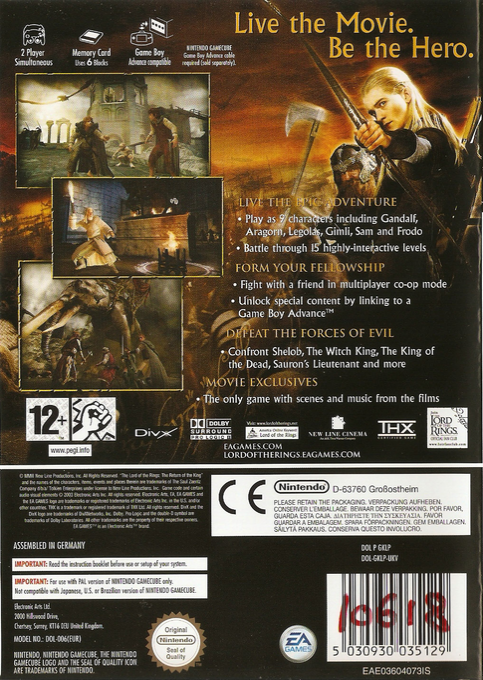 Le Seigneur des Anneaux : Le Retour du Roi dos