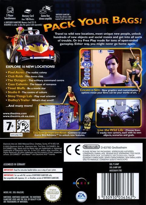 Les Sims : Permis de Sortir dos