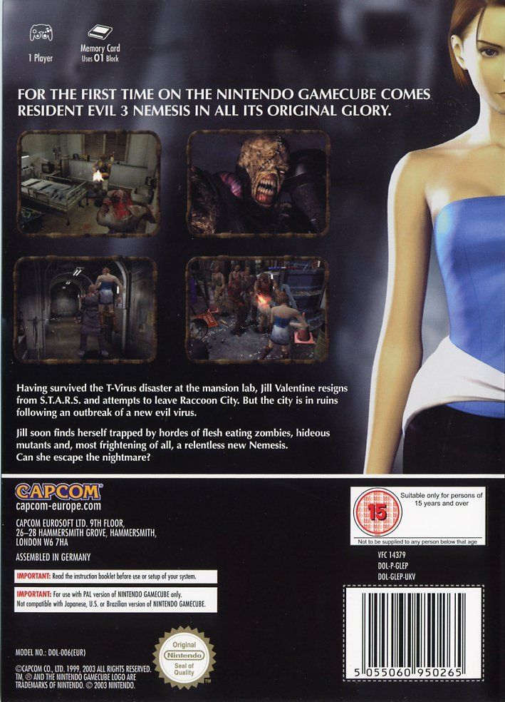 Resident Evil 3 : Nemesis dos