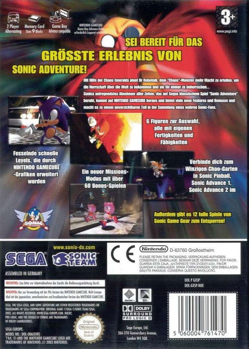 Sonic Adventure DX : Director's Cut dos