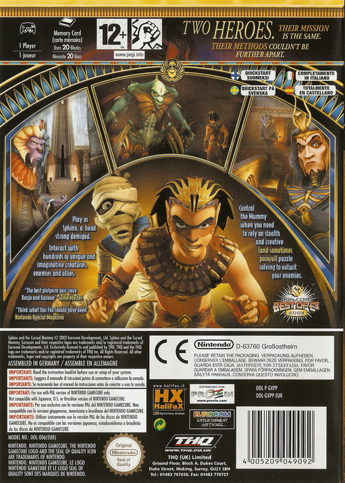 Sphinx et la Malédiction de la Momie dos