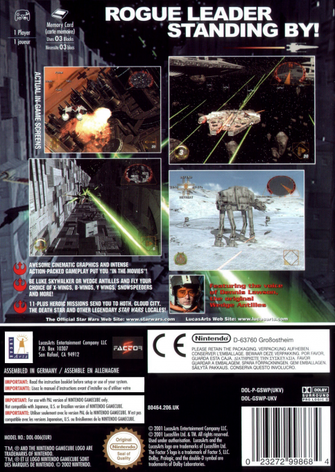 Star Wars Rogue Leader : Rogue Squadron II dos