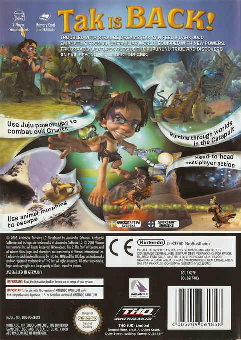 Tak 2 : Le Sceptre des Rêves dos