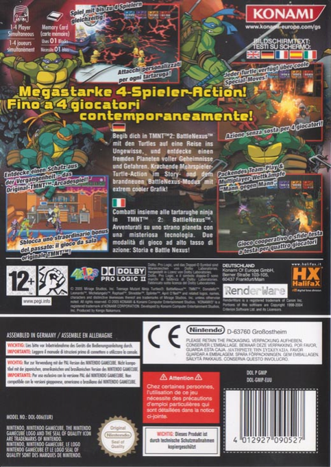 Teenage Mutant Ninja Turtles 2 : Battle Nexus dos