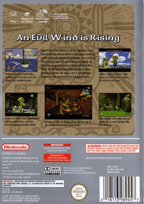 The Legend of Zelda : The Wind Waker dos