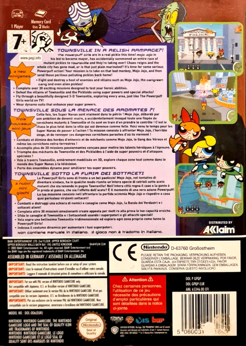 The Powerpuff Girls : L'Attaque Des Aromates dos