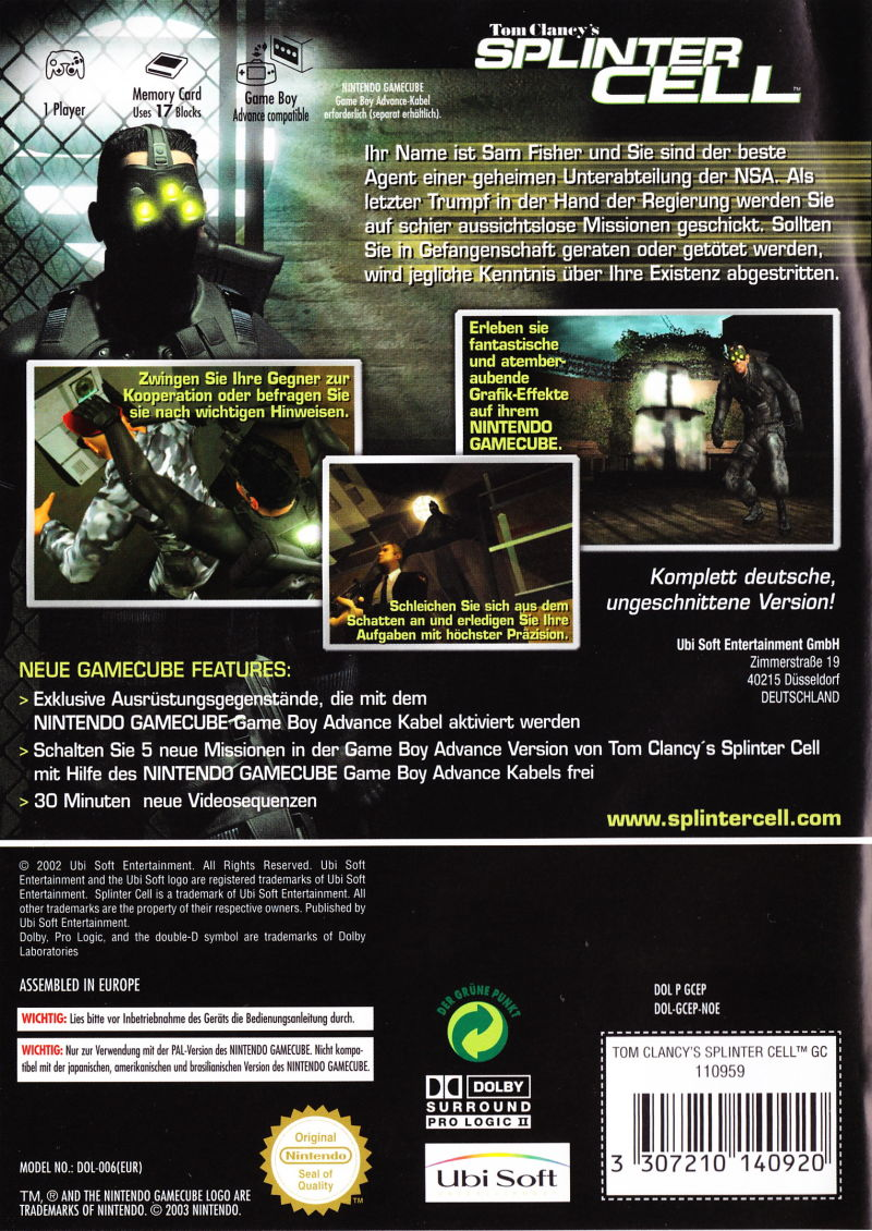 Tom Clancy's Splinter Cell dos