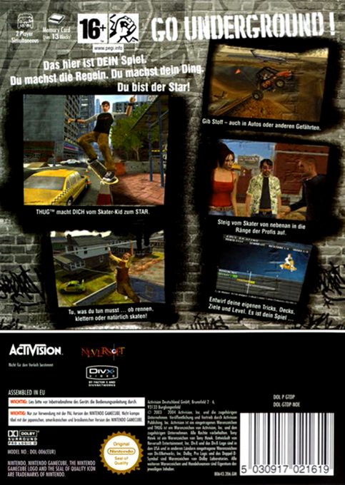 Tony Hawk's Underground dos