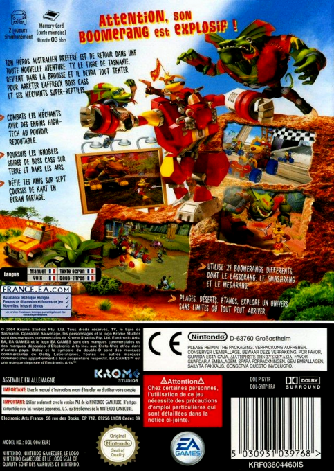 Ty : Le Tigre de Tasmanie 2 - Opération Sauvetage dos